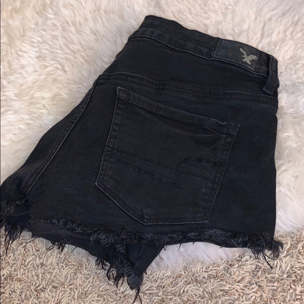 AMERICAN EAGLE BLACK DENIM SHORTS SIZE 8